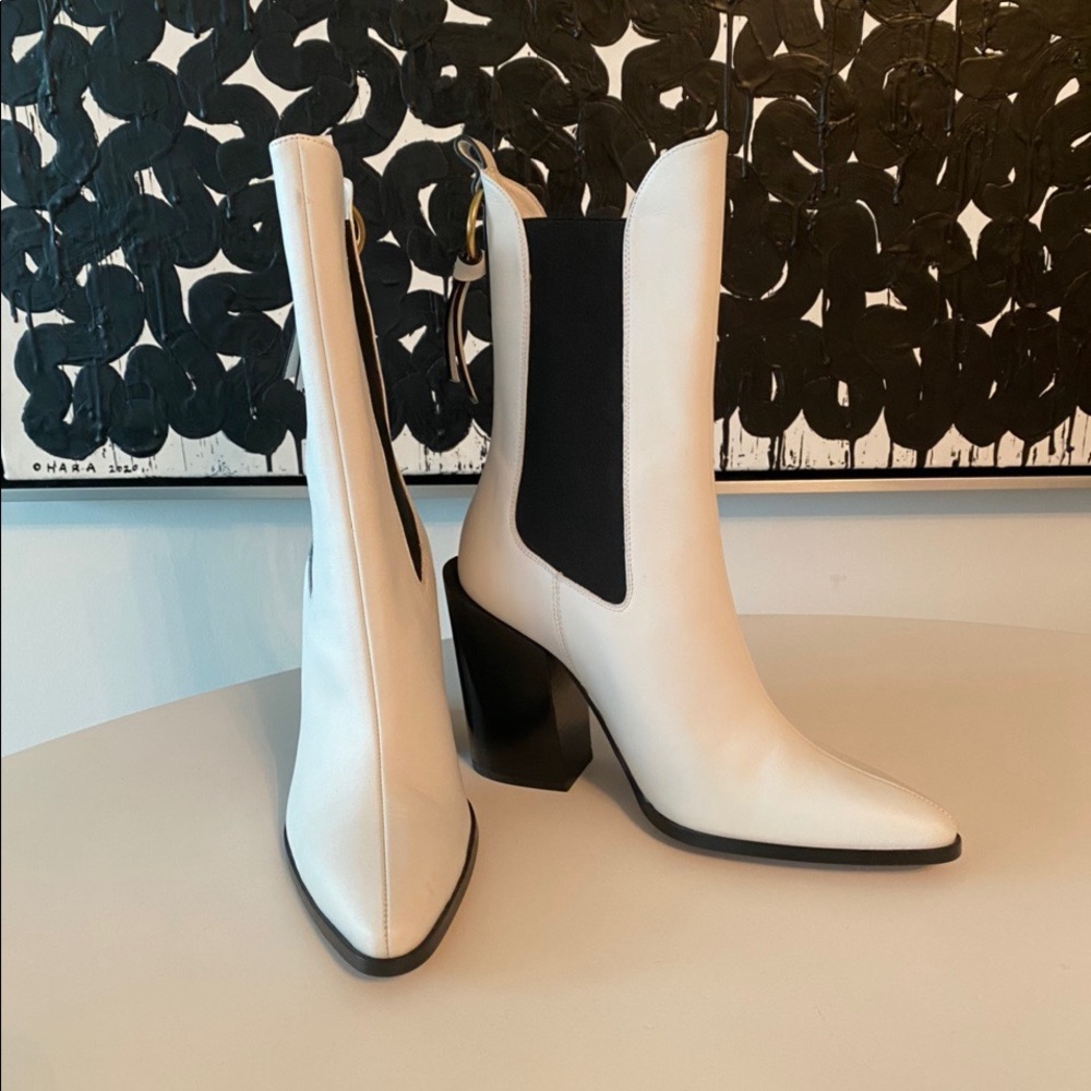 Frame Denim Two-Tone Heeled Boots - Picture 4 of 4